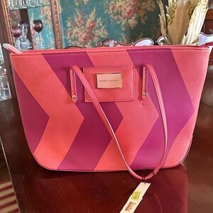 Kate Landry Vibrant Pink and Orange Tote